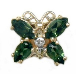N360 14K MQ/PS BLUE GREEN TOURMALINE SLIDE 
